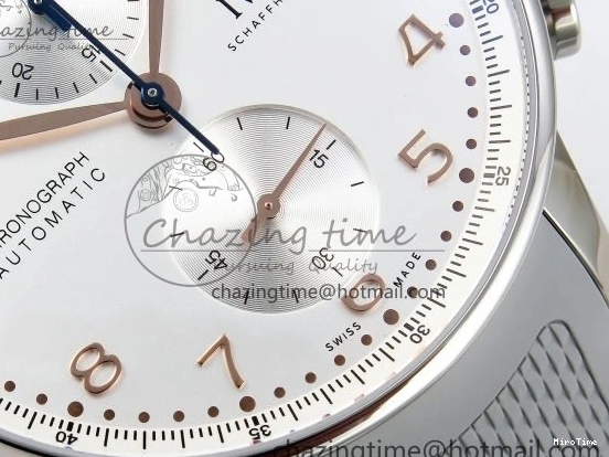 MIROTIME 0502 Portuguese Chrono IW3716 Z+F 1:1 Best Edition White Dial on Gray Rubber Strap A WrinkleFree 7014